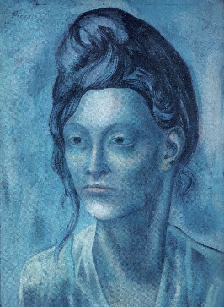 Picasso: "Mujer de tocado alto", 1904. Gouache sobre cartón. Chicago, Art Institute.