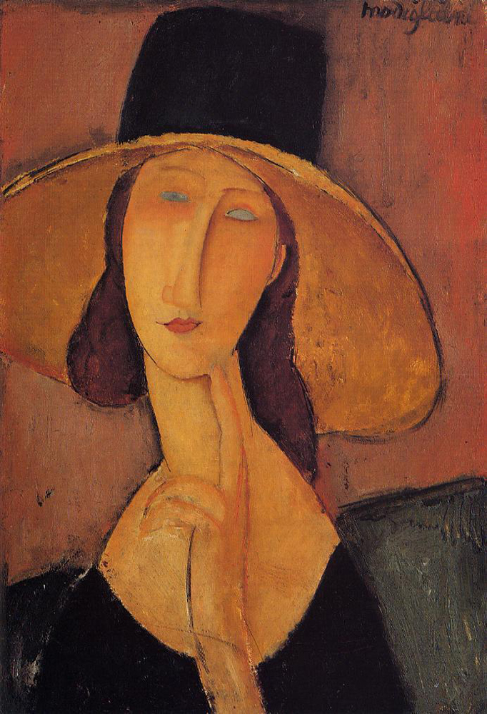 Modigliani, "Jeanne Hébuterne con gran sombrero".