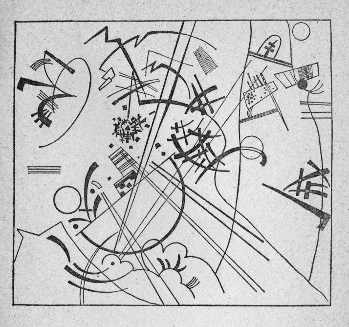 Estructura lineal del cuadro: "Pequeño sueño en rojo".