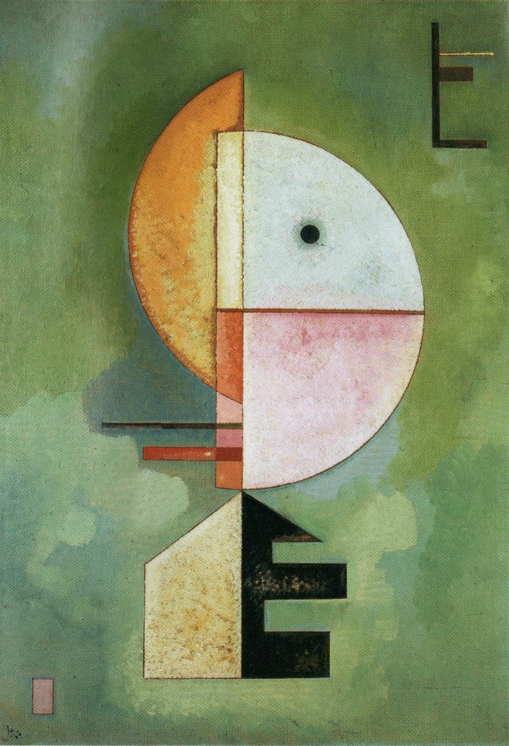 Kandinsky: "Hacia arriba". 70 por 49 cm. Óleo sobre cartón,1929. Peggy Gugenheim Museum, Venecia.