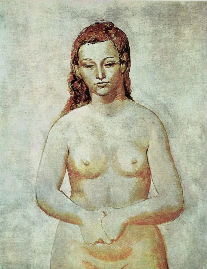 Picasso: "Desnudo de Fernande Olivier con las manos enlazadas". !905, Toronto, colección Zacks.