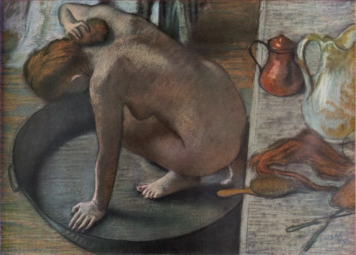 Degas: "La tina", pastel sobre cartón, 1886. Museo d'Orsay, París.