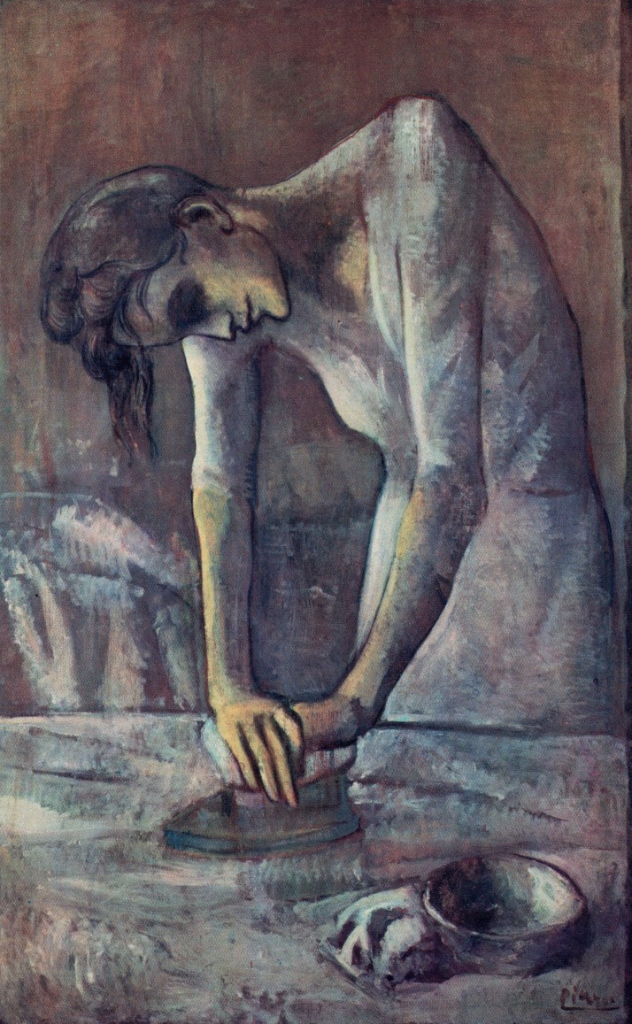 "La planchadora" de 1904. Pablo Picasso. Öleo sobre lienzo. Museo Guggenheim,N.Y.