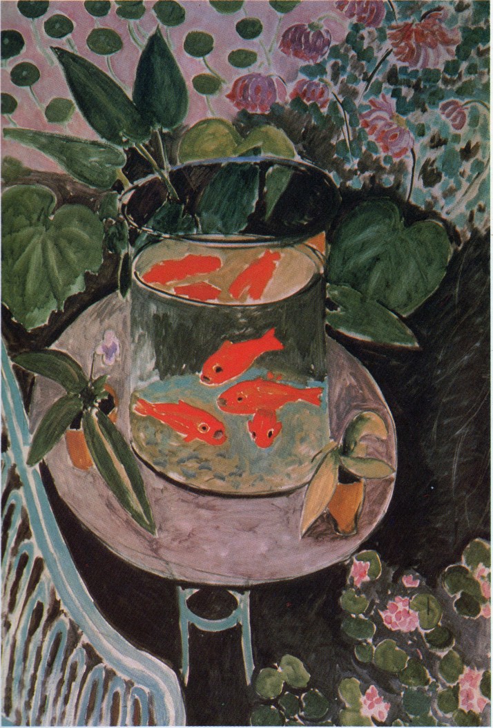 Matisse, "Naturaleza muerta con pececillos dorados". 1911.  Museo Pushkin de Bellas Artes Moscú.