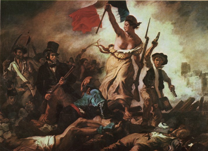 Delacroix: "La Libertad guiando al pueblo". Museo de El Louvre"