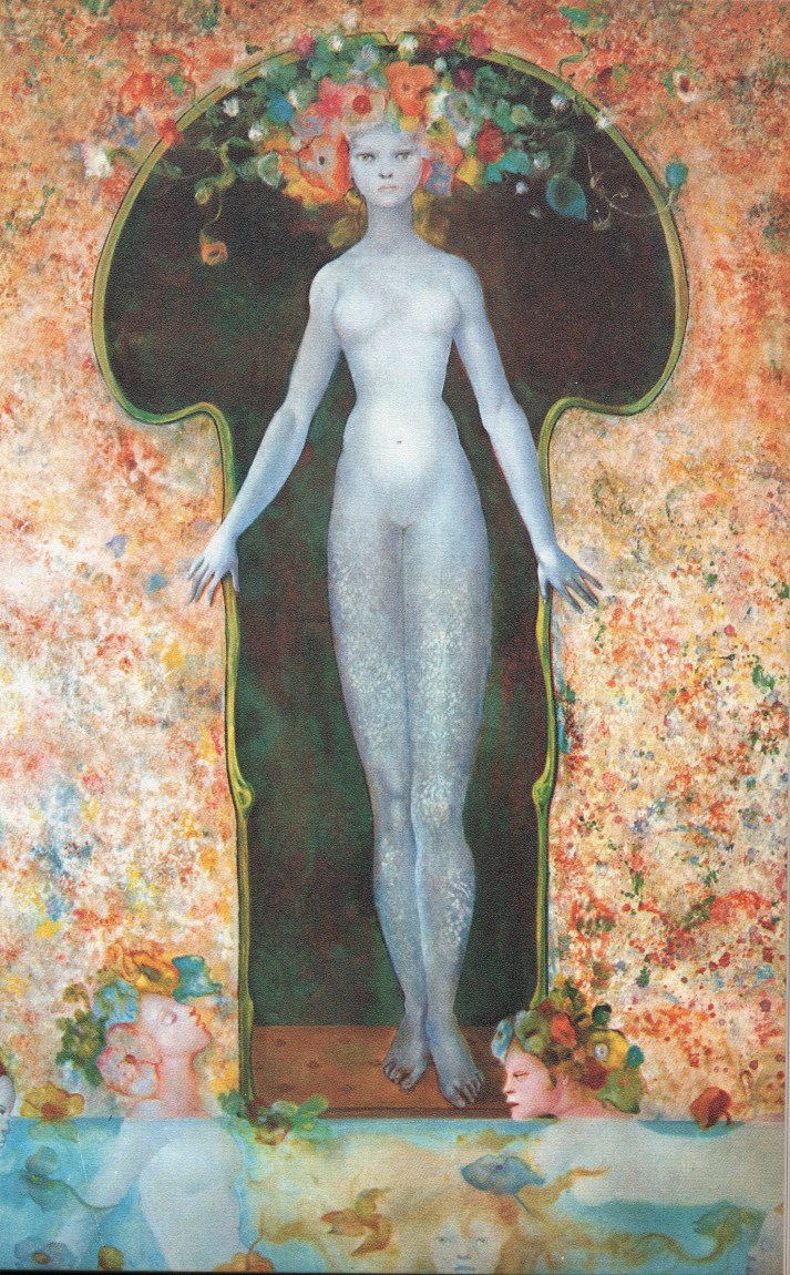 Leonor Fini: "La serrure" 1965. Óleo, 85X 116 cm.
