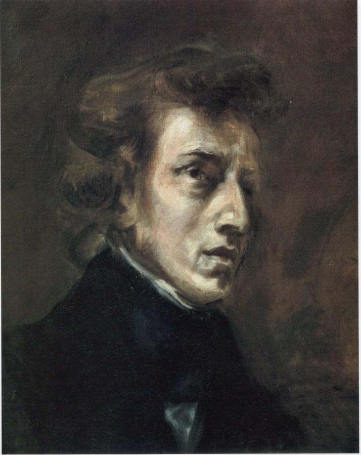 Delaroix: "Frédéric Chopin". 45 X 37. Museo del Louvre.