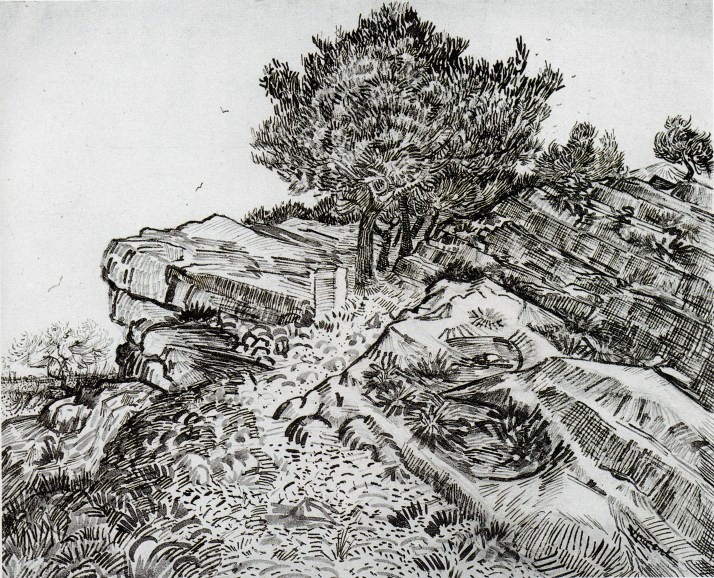 Van Gogh: "Rochers avec arbres: Montmajour"