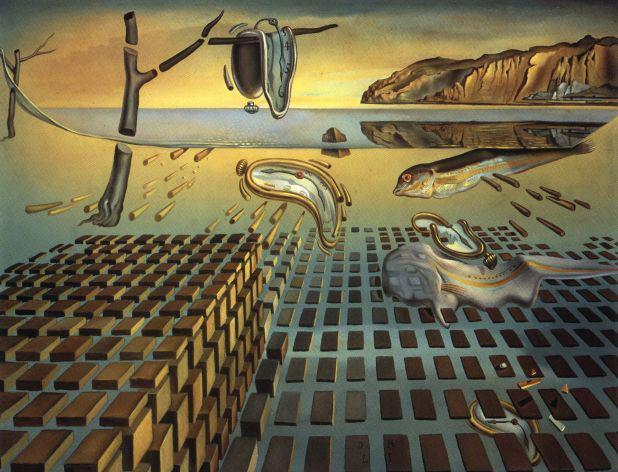 Dalí: "La desintegración de la persistencia de la memoria". Óleo sobre lienzo. 2952-1954.
