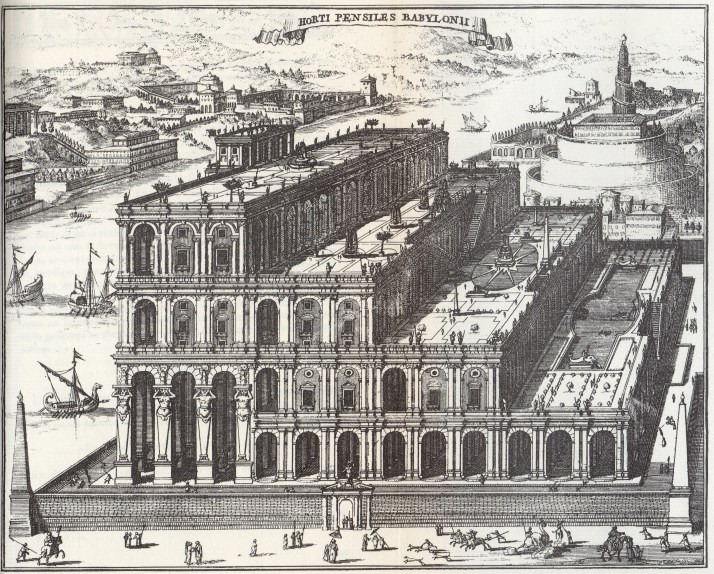 Jardines colgantes de Babilonia. Ilustración del tomo I