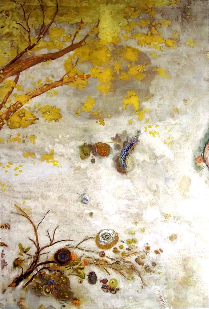 Odilon Redon detalle de "La rama florecida amarilla"