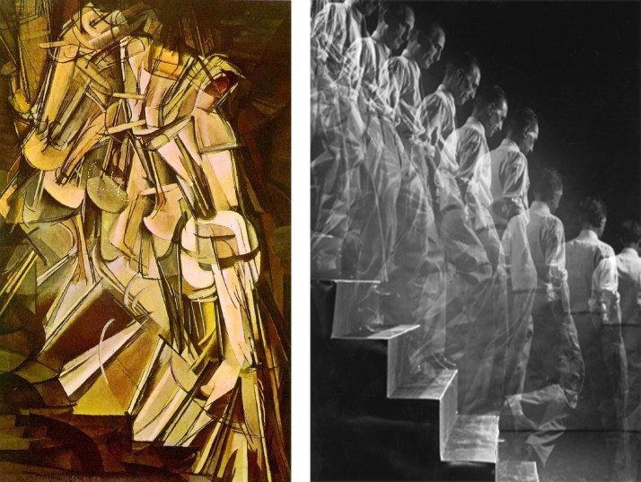 Duchamp bajando una escalera foto de Eliot Elisofon.