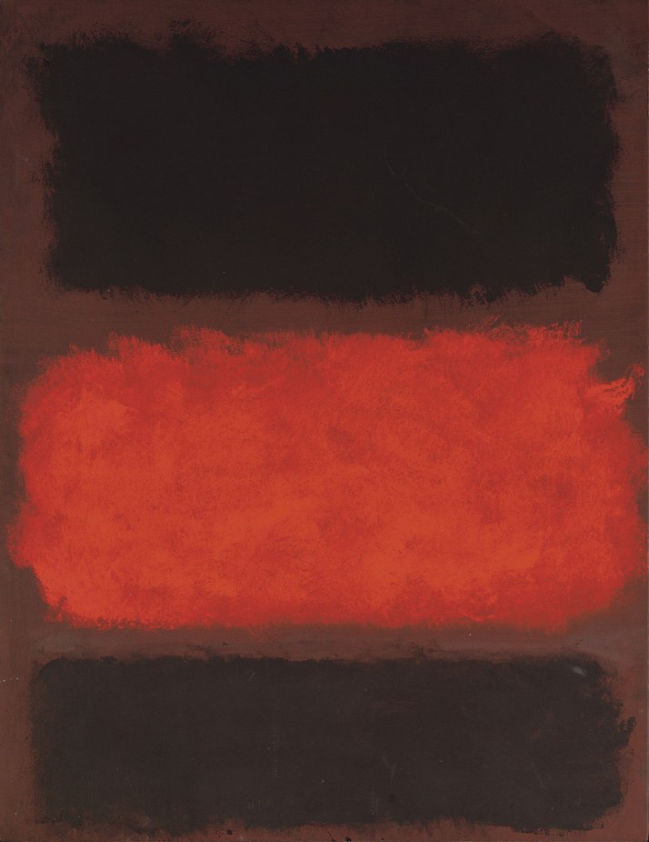 Mark Rothko :"Untitled (negro, rojo,negro sobre marrón"