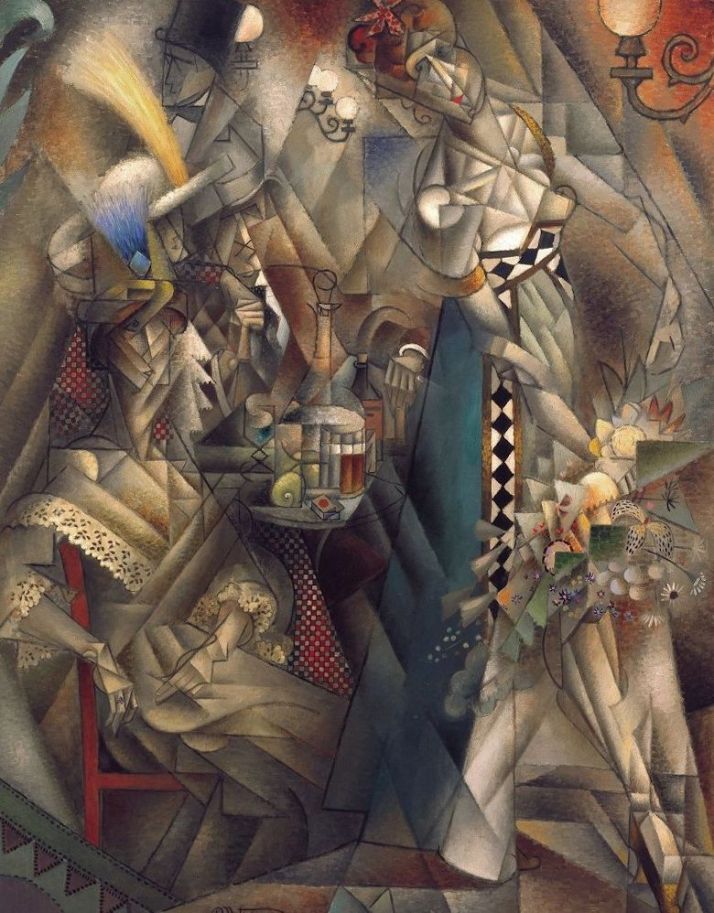 Jean Metzinger:" danzante en un café" 1912. Óleo sobre lienxo 146x 114
